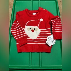 Bonnie Baby Red and White Striped Knit Sweater